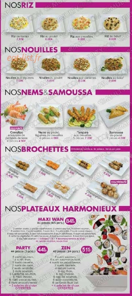 Sushi Wan — carte page 4