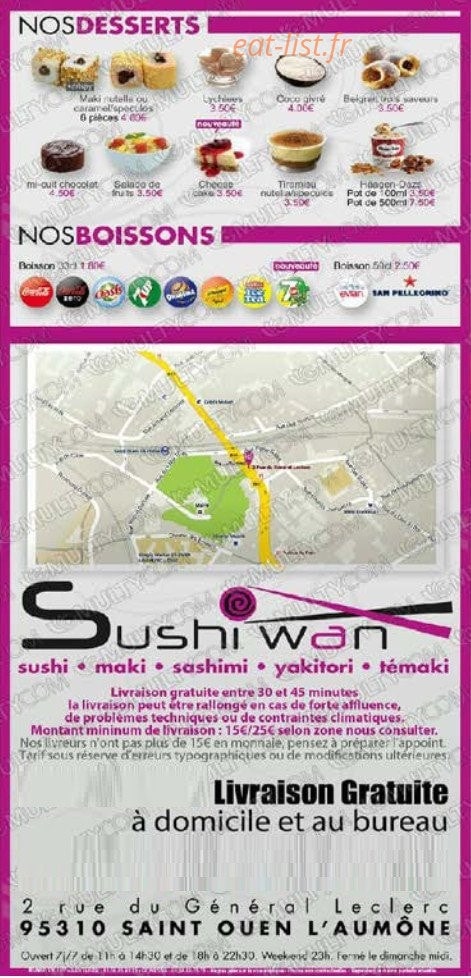 Sushi Wan — carte page 6