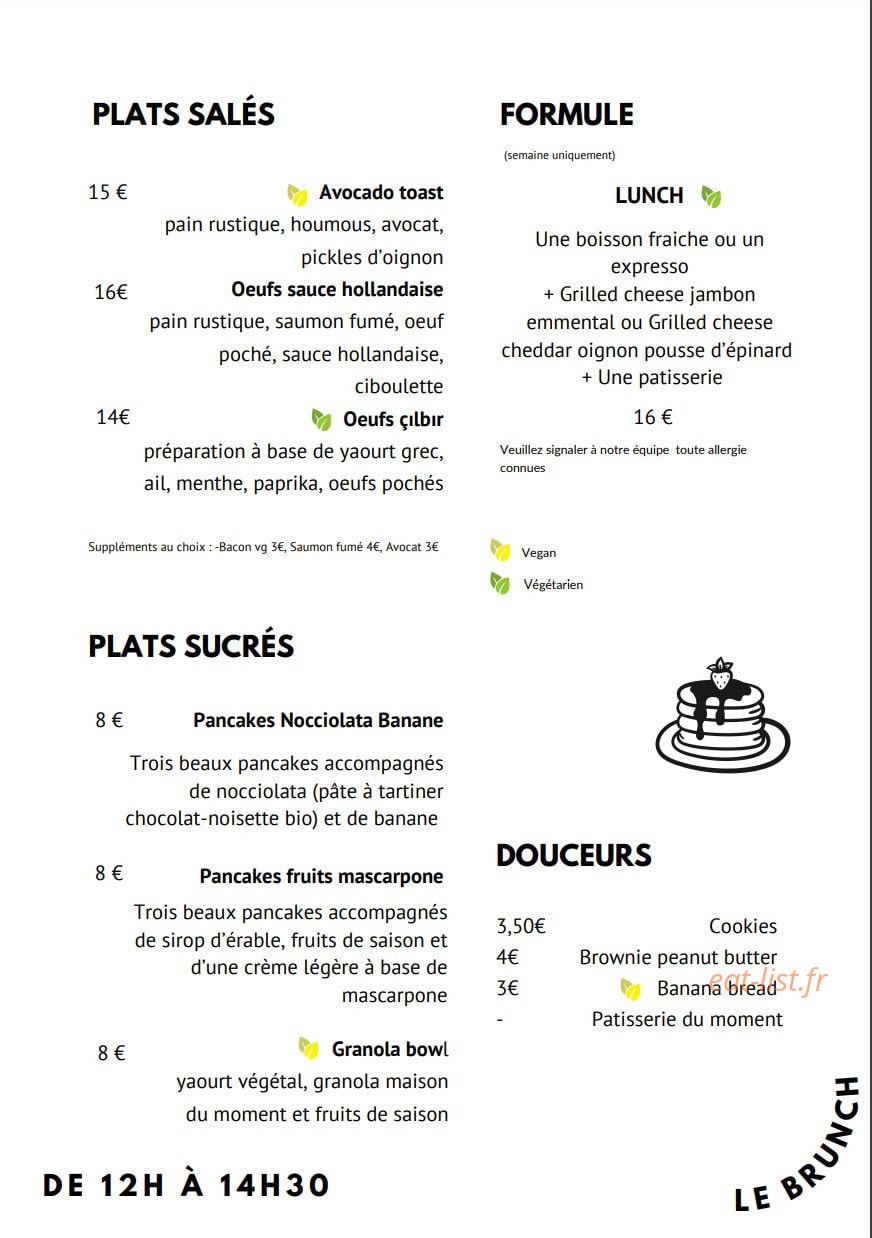 Anémone Café — carte page 2