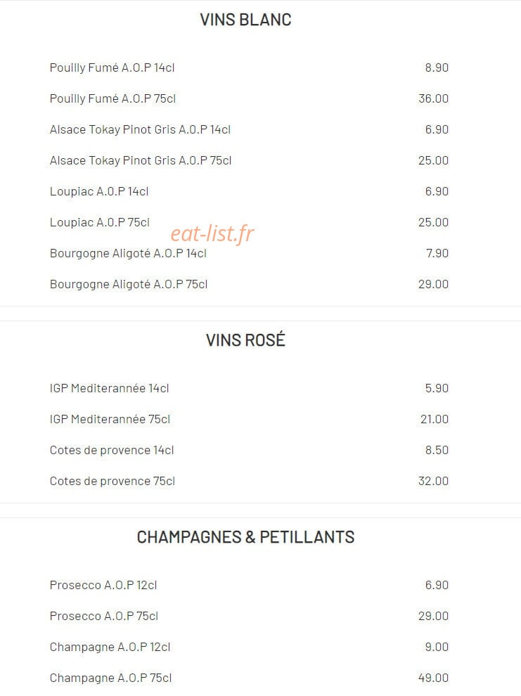 Bistrot de la fontaine — carte page 9