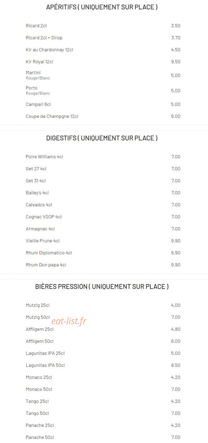 Bistrot de la fontaine — carte page 5