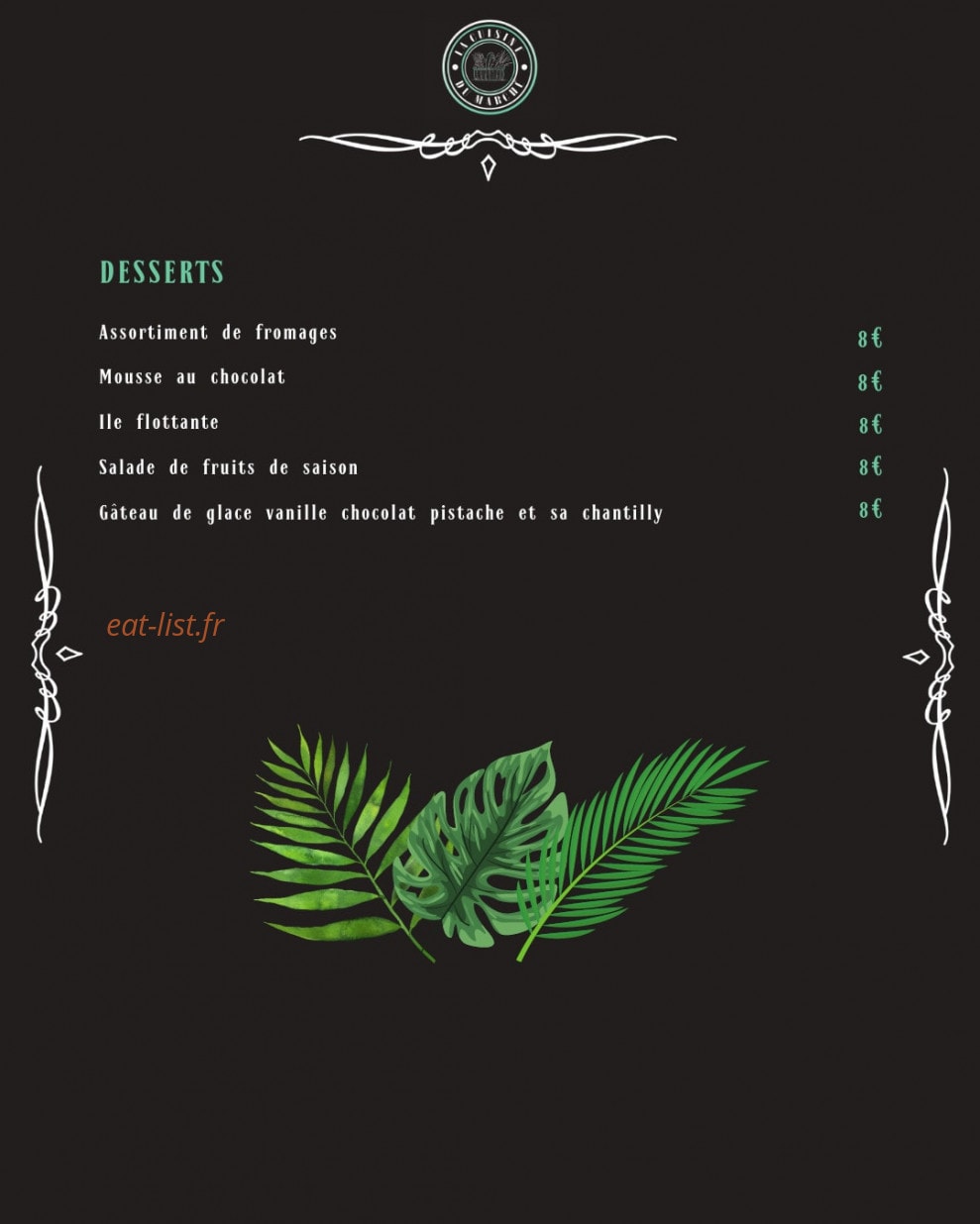 La cuisine du marché — carte page 4