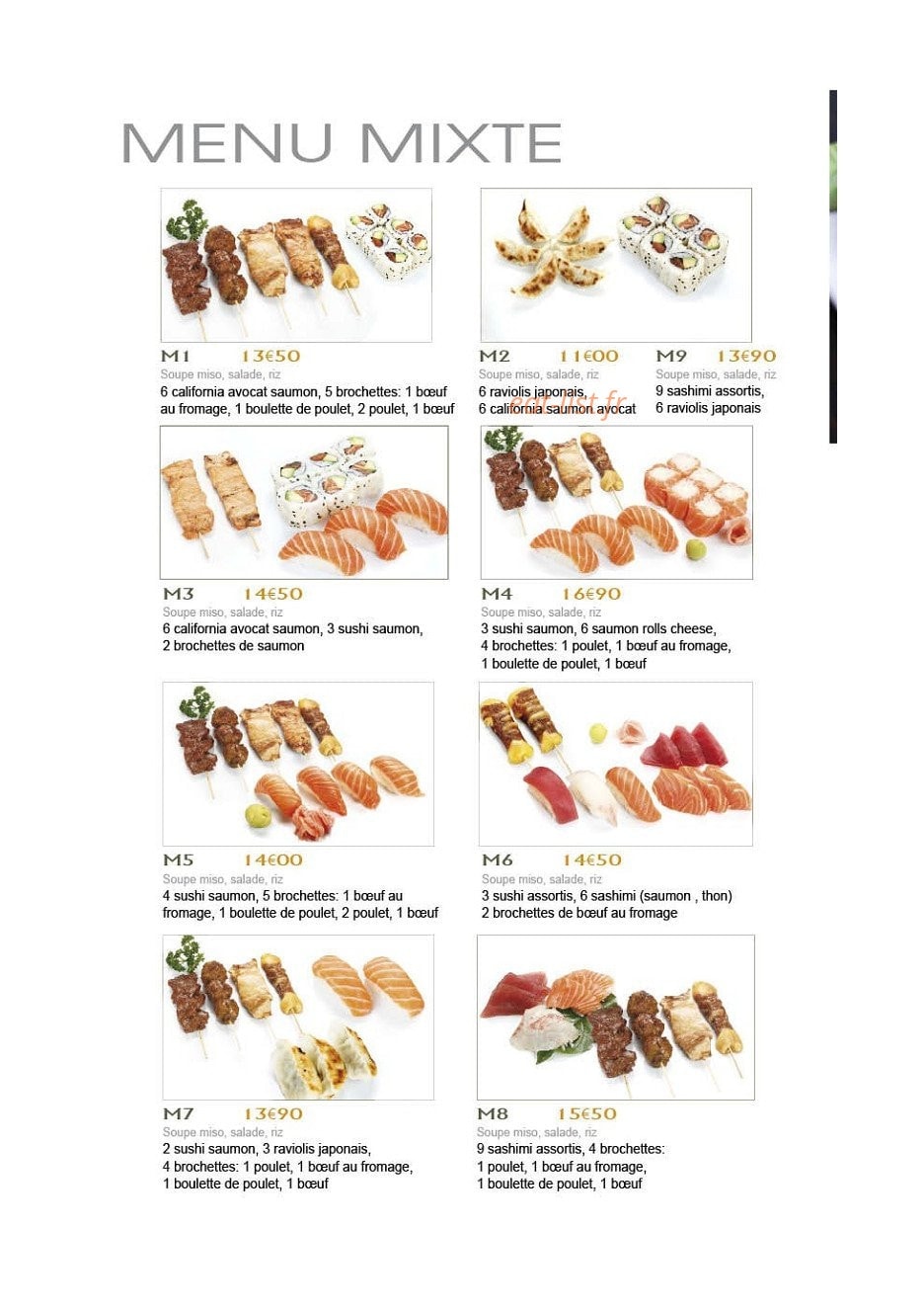 Sushi Kyoto — carte page 4