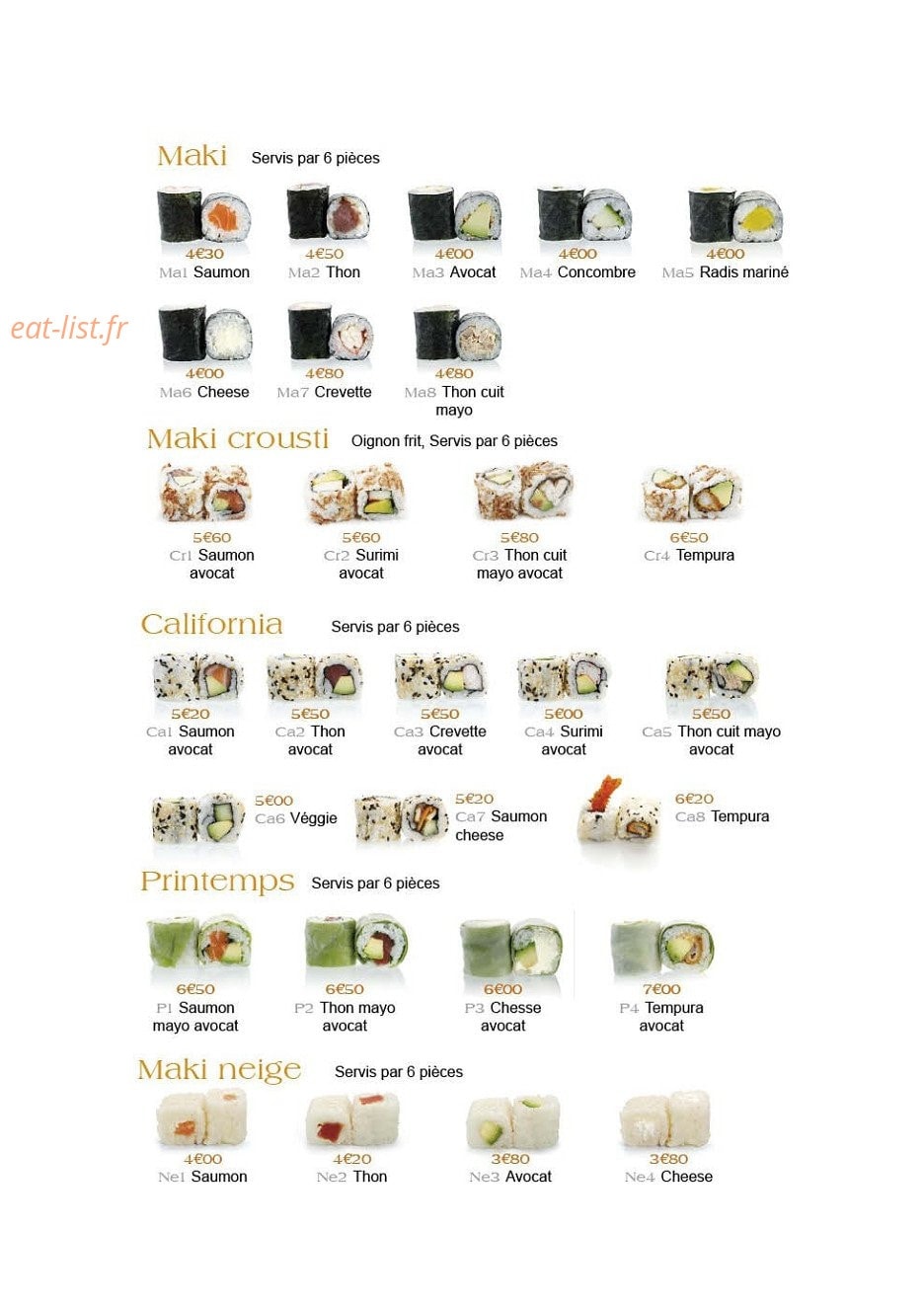 Sushi Kyoto — carte page 9