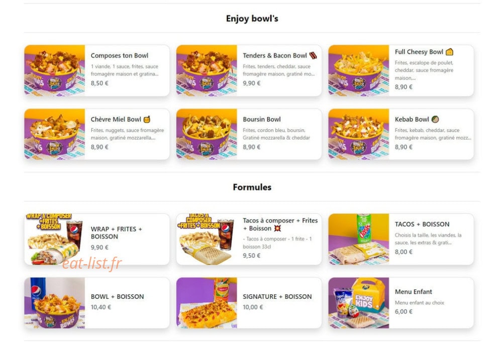 Enjoy Tacos — carte page 2