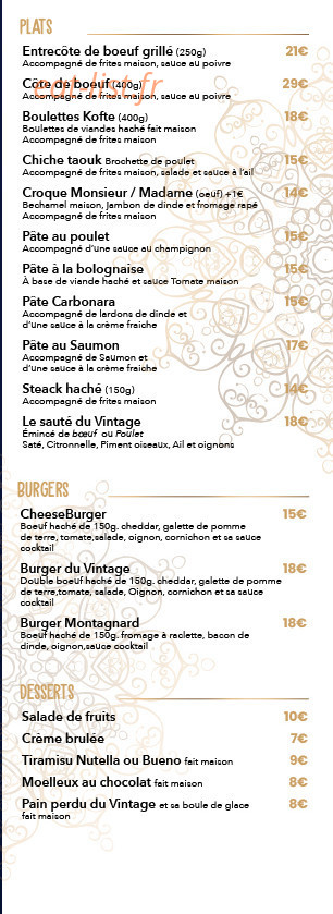 Le vintage — carte page 2