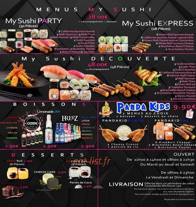 My Sushi Saveurs D’Asie — carte page 6