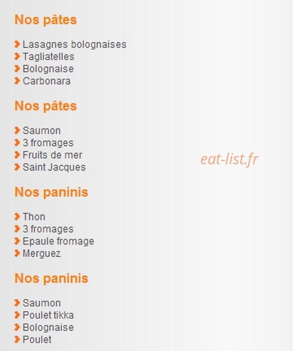 Pizza Pronto — carte page 3