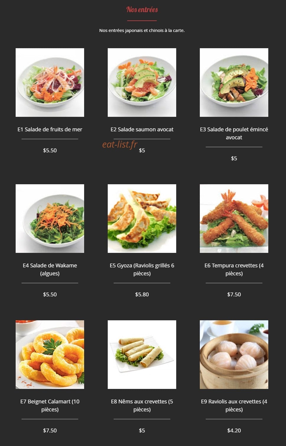 R.Sushi — carte page 1