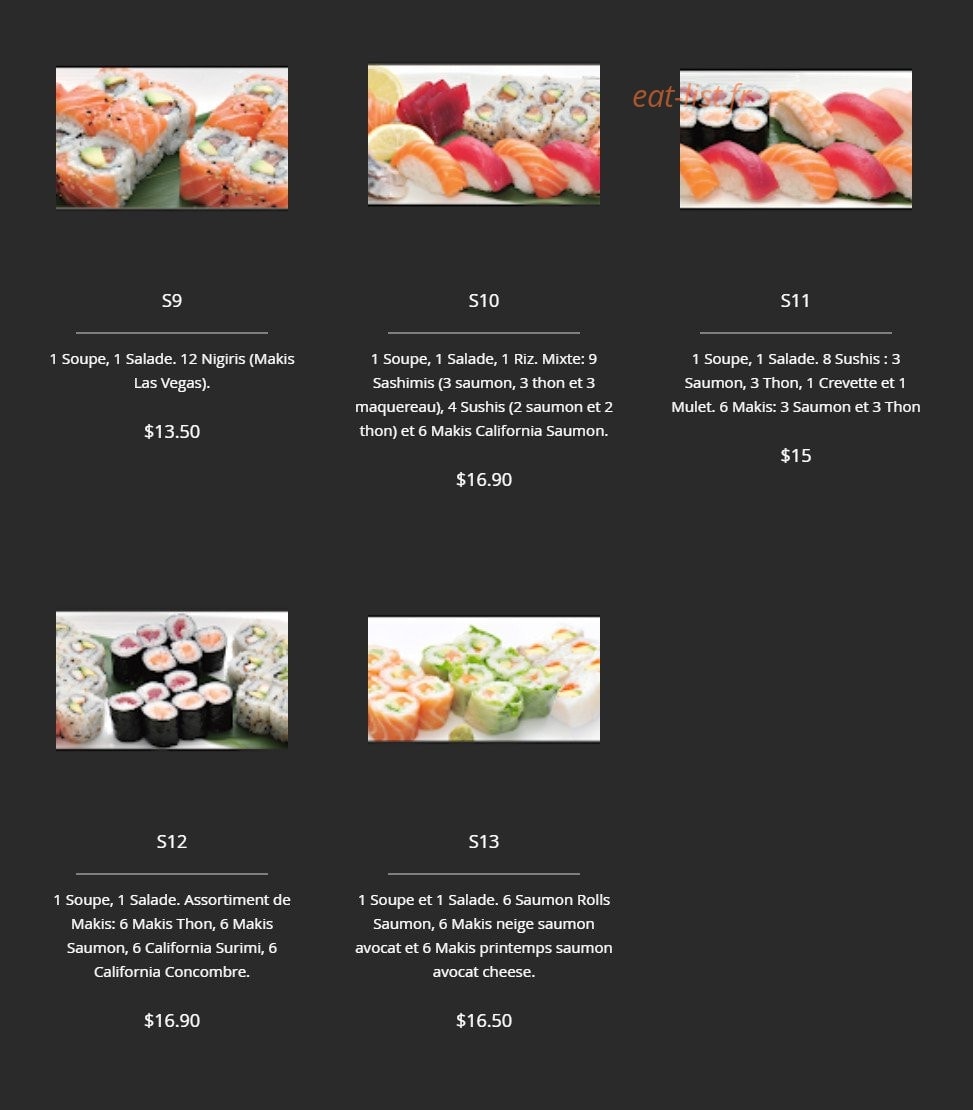 R.Sushi — carte page 18