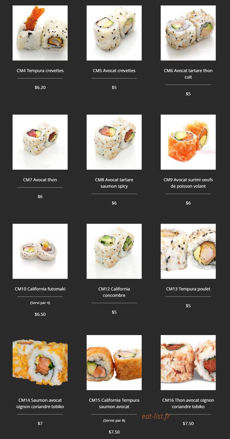 R.Sushi — carte page 7