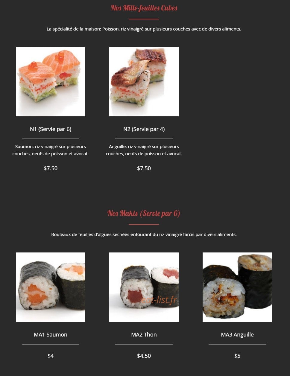 R.Sushi — carte page 5