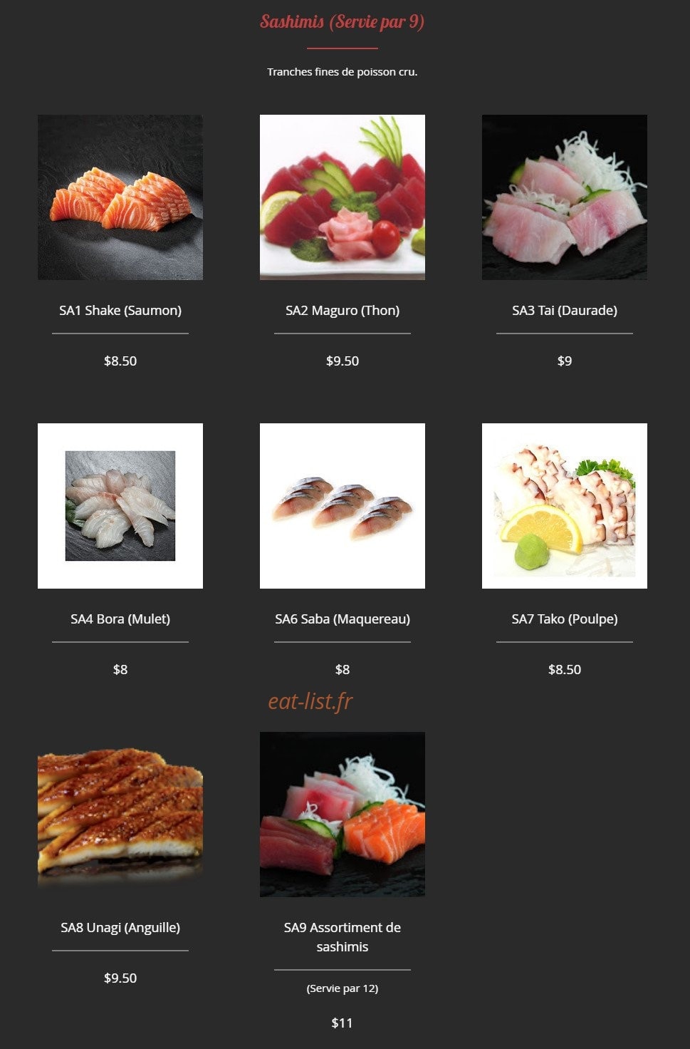 R.Sushi — carte page 11