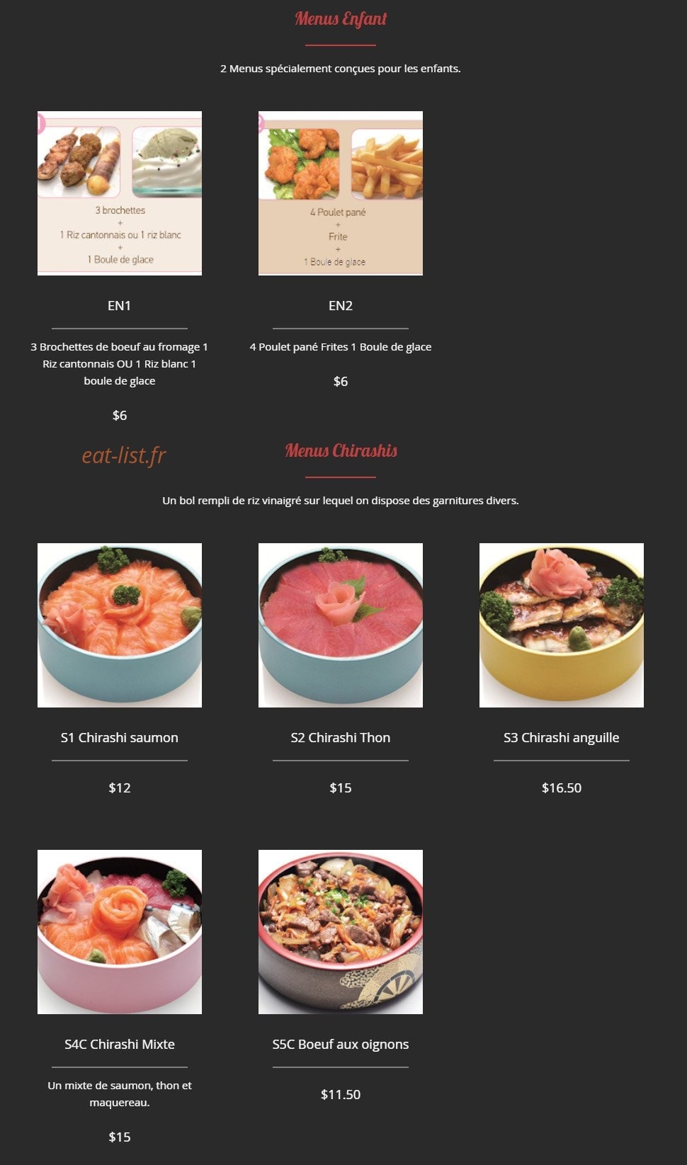 R.Sushi — carte page 15