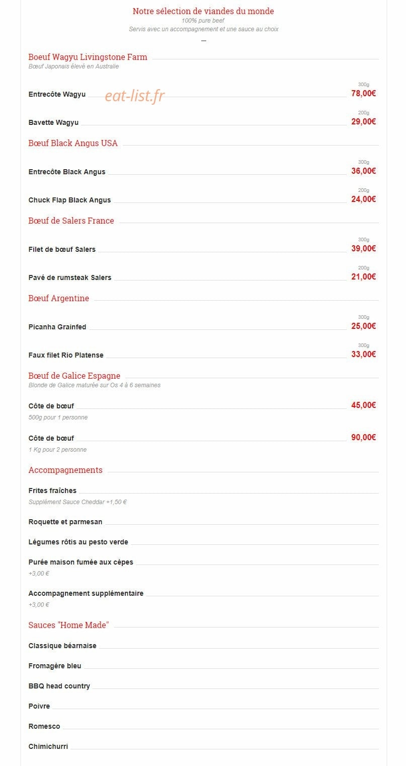American Steak House — carte page 4