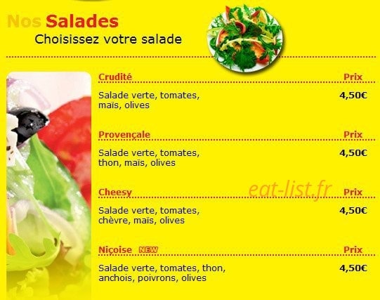 Cheesy Pizza — carte page 5
