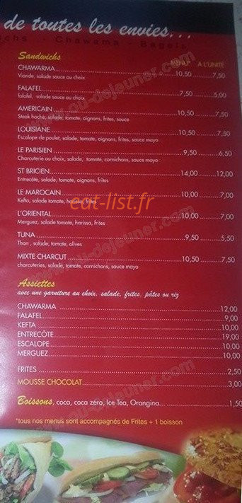 HM Burger's — carte page 3