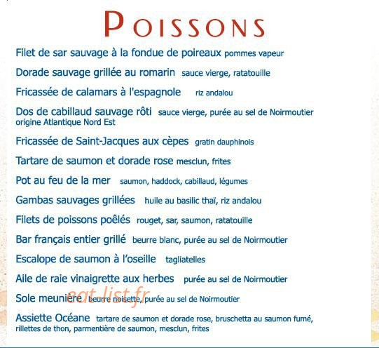 La Criée — carte page 4