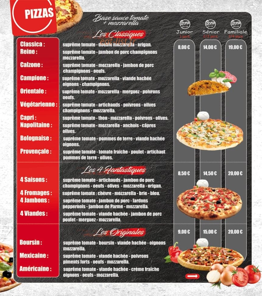 Le césar pizzéria à Saint Brice Sous Foret, carte-menu et ...