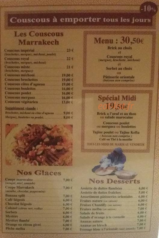 Le Marrakech — carte page 3