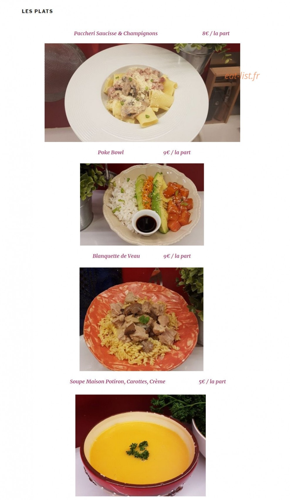 Spirit.gourmet — carte page 2