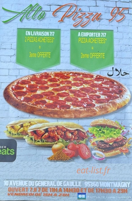Allo Pizza 95 — carte page 1