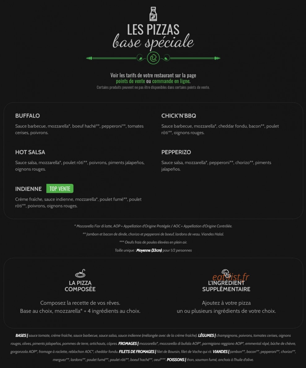 C Pizza — carte page 3