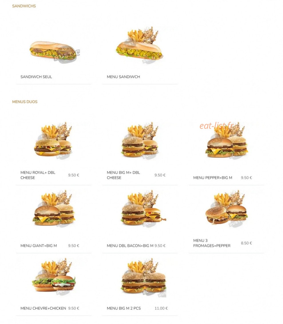 Au Rustic — carte page 2
