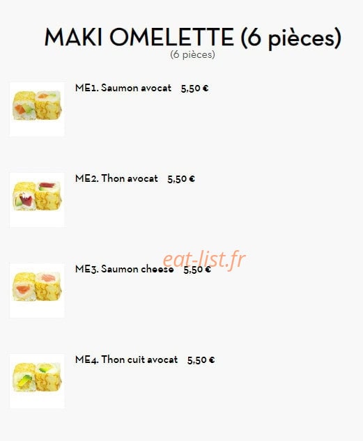 Itoya Sushi — carte page 8