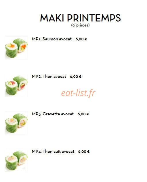 Itoya Sushi — carte page 10