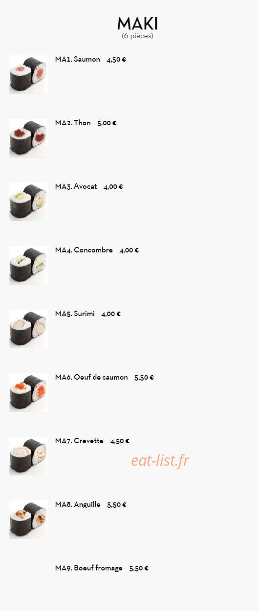 Itoya Sushi — carte page 7