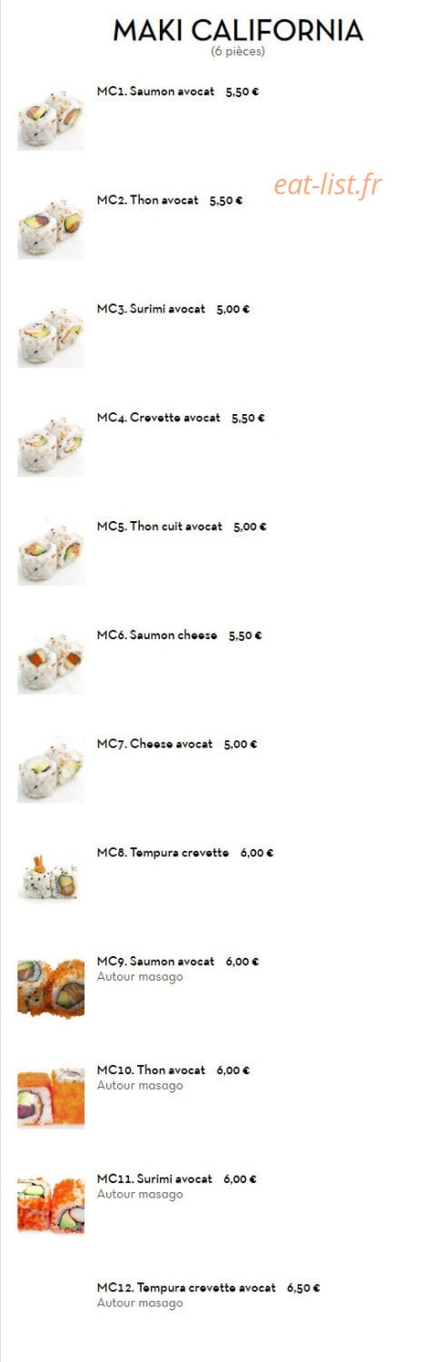 Itoya Sushi — carte page 19