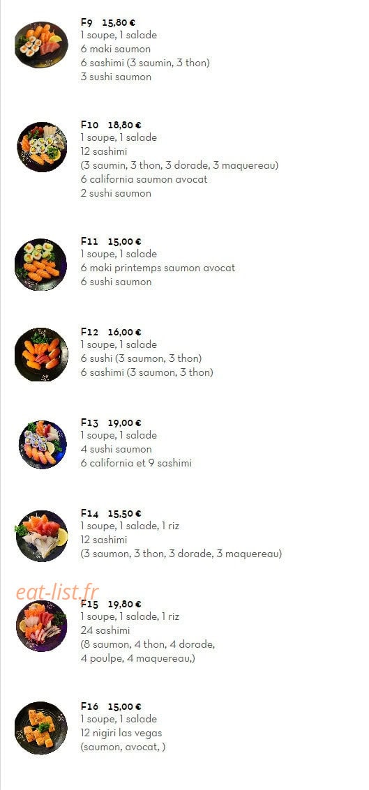 Itoya Sushi — carte page 15