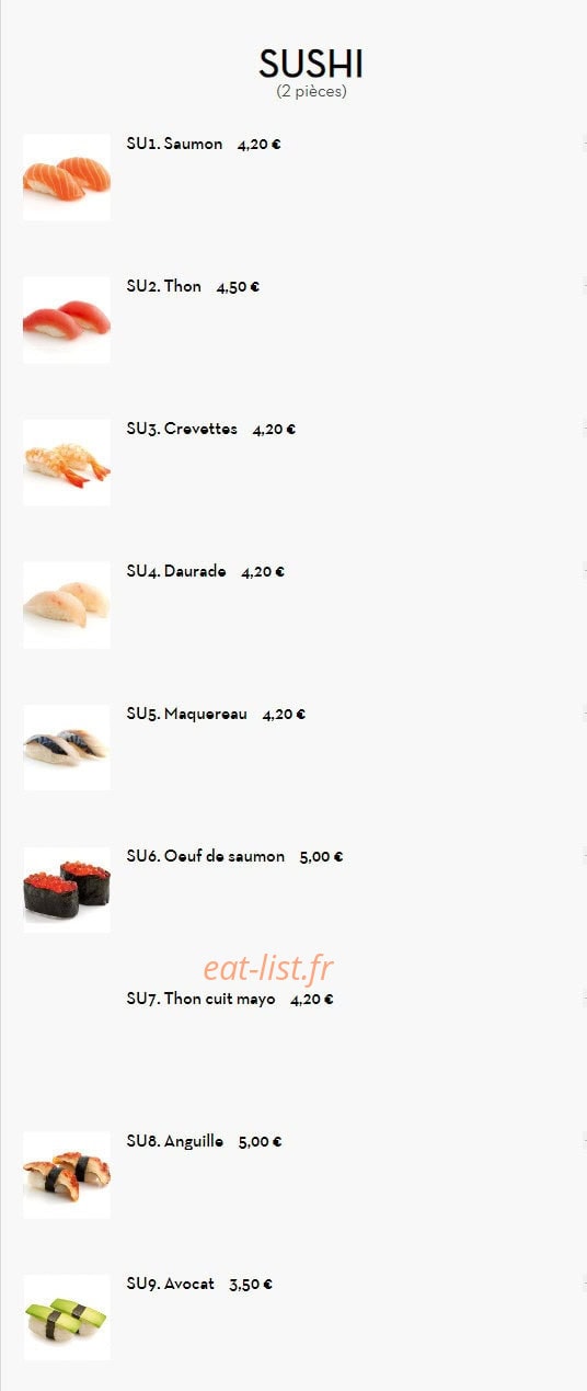 Itoya Sushi — carte page 6
