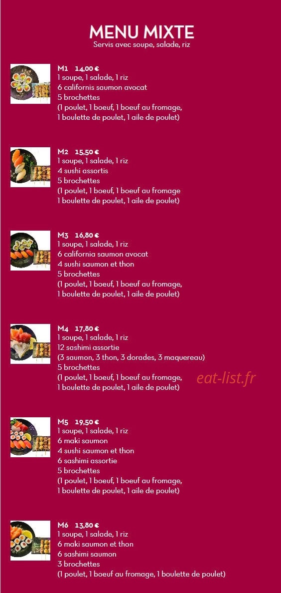 Itoya Sushi — carte page 2