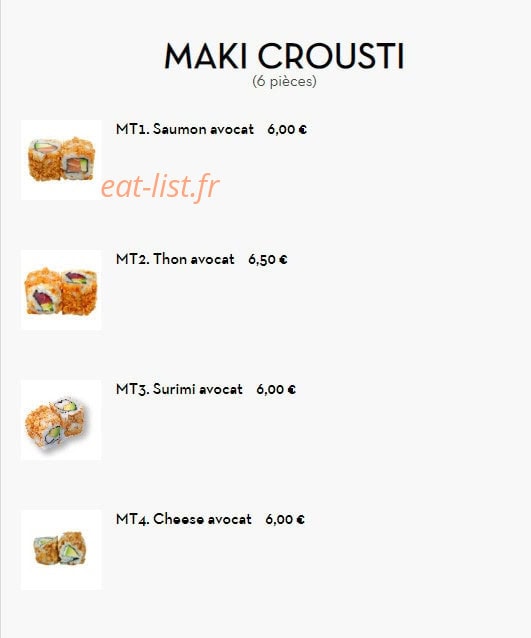 Itoya Sushi — carte page 9