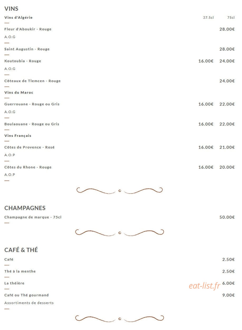 Le Palmier — carte page 8