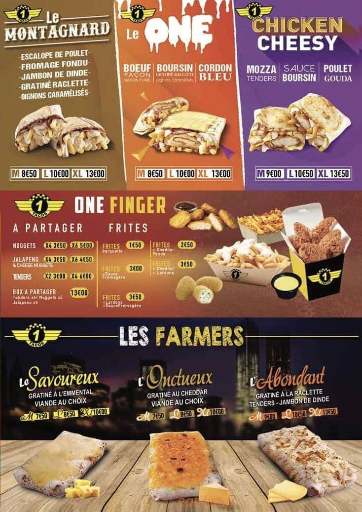 One Tacos — carte page 3