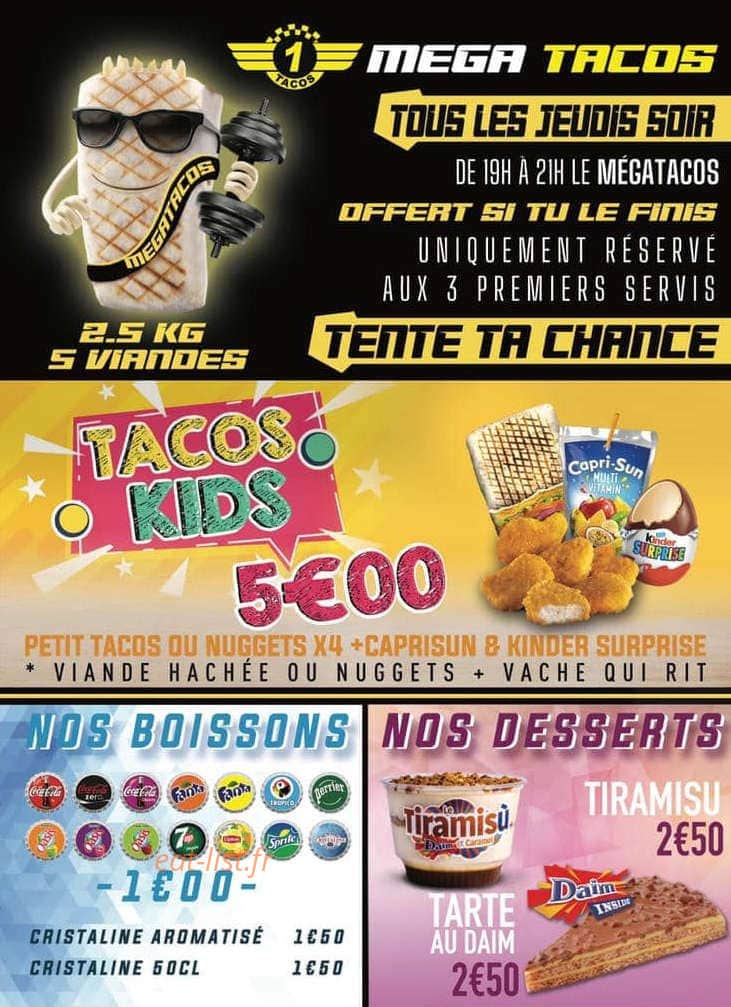 One Tacos — carte page 4