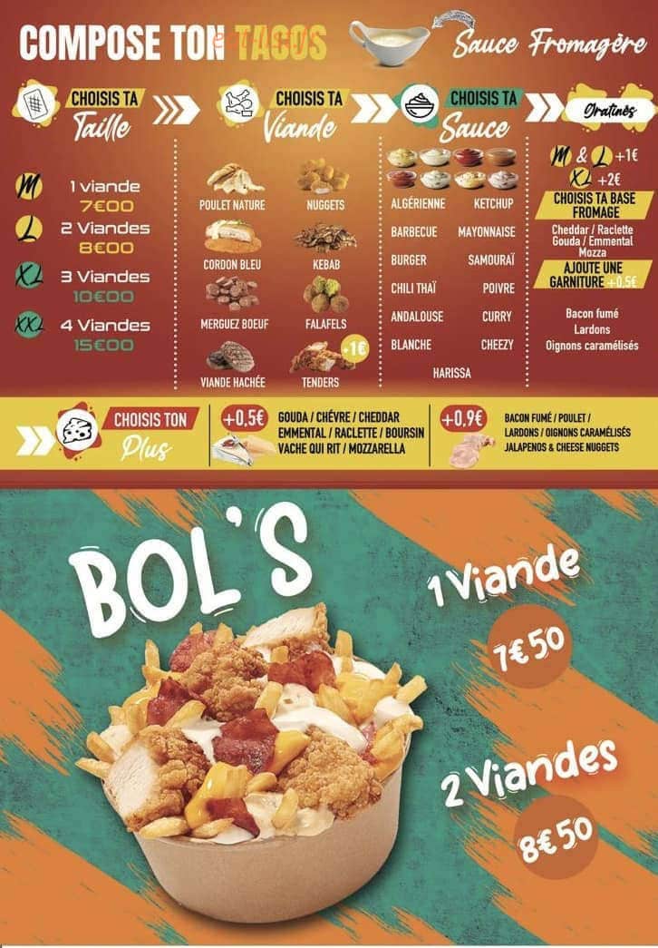 One Tacos — carte page 2