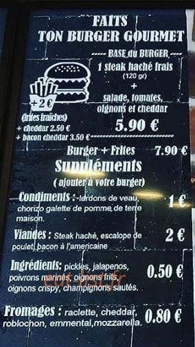 Chez Samry’s — carte page 1