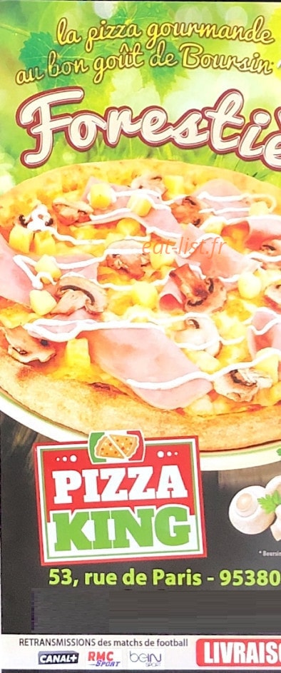 Pizza King — carte page 1
