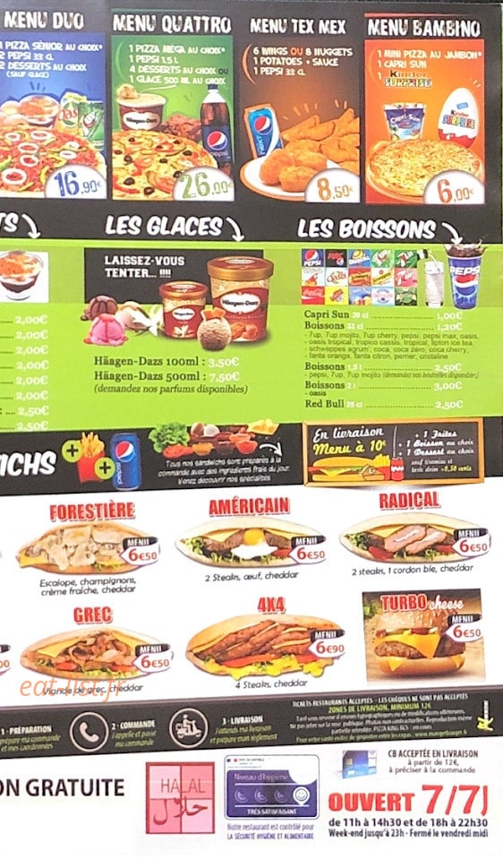 Pizza King — carte page 4