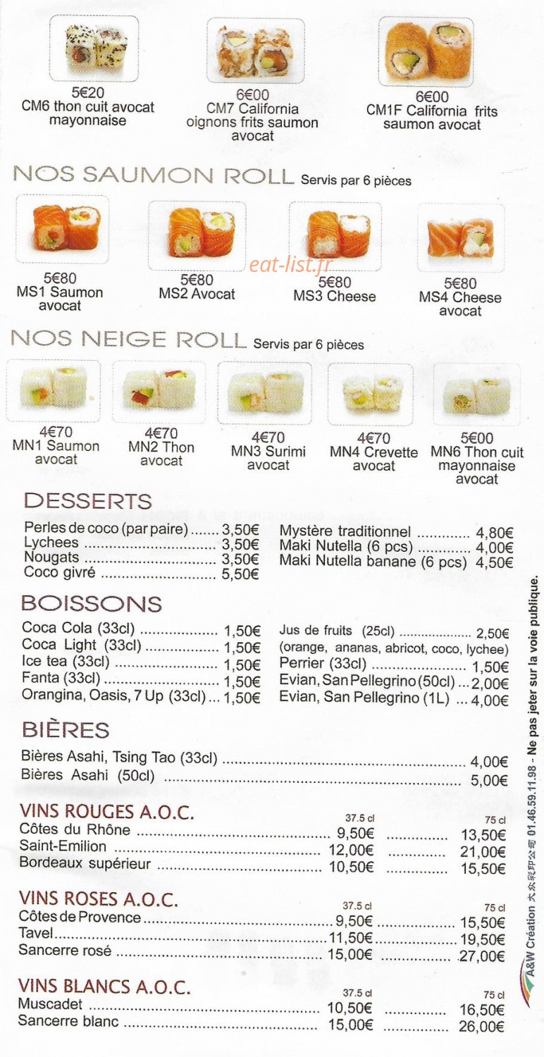Sushi Top — carte page 11