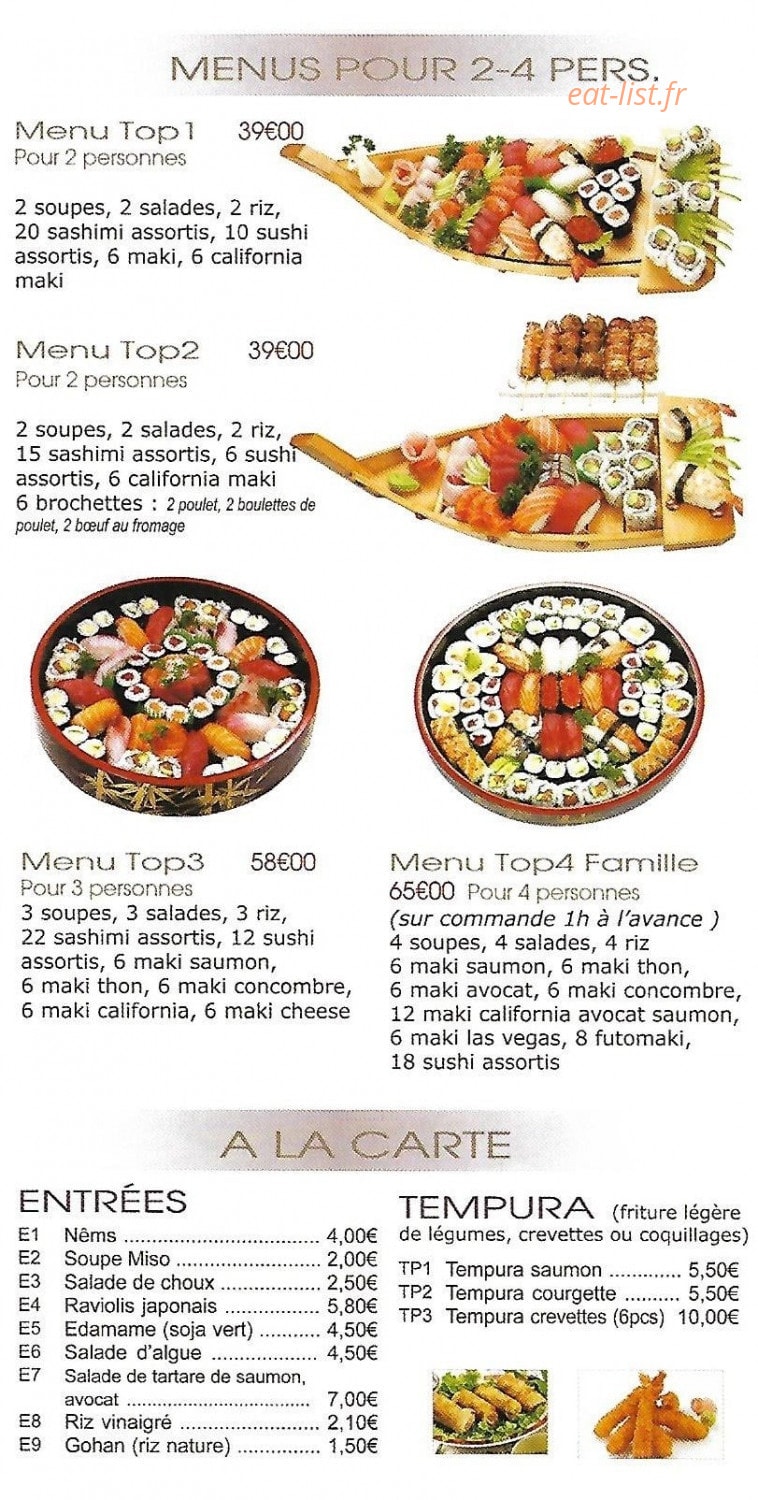 Sushi Top — carte page 12