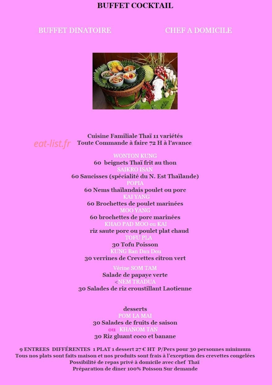 Chef Thai Mai — carte page 2