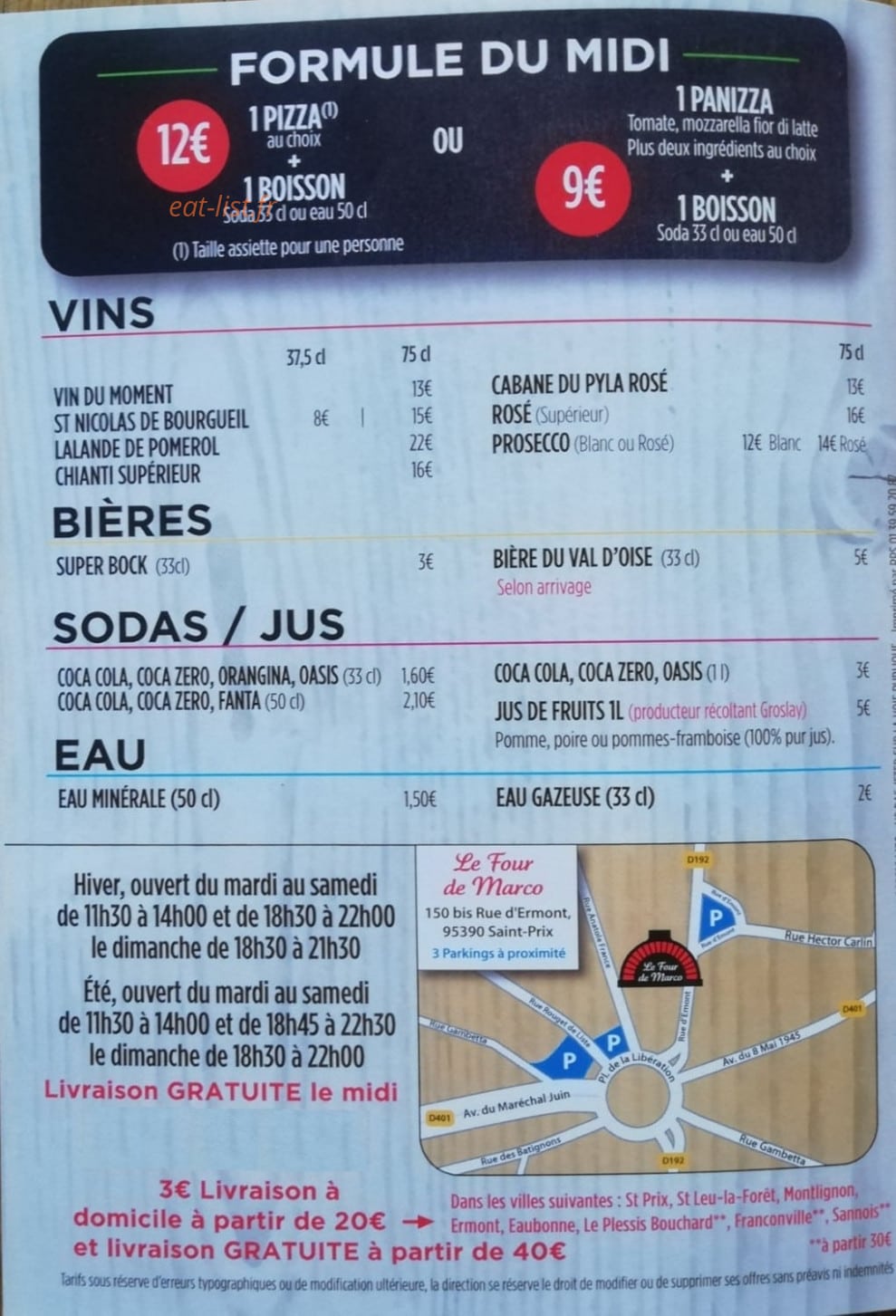Le Four De Marco — carte page 4