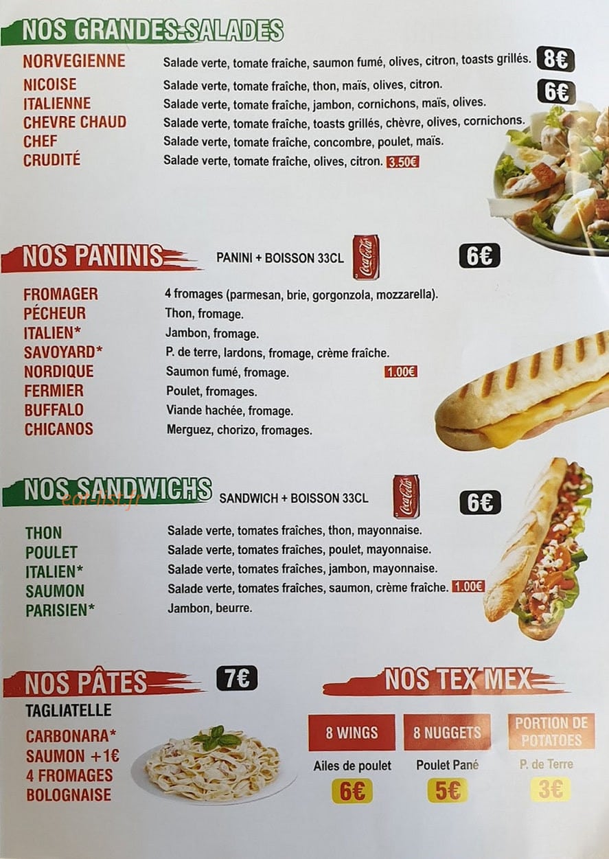 Arno Pizza — carte page 3