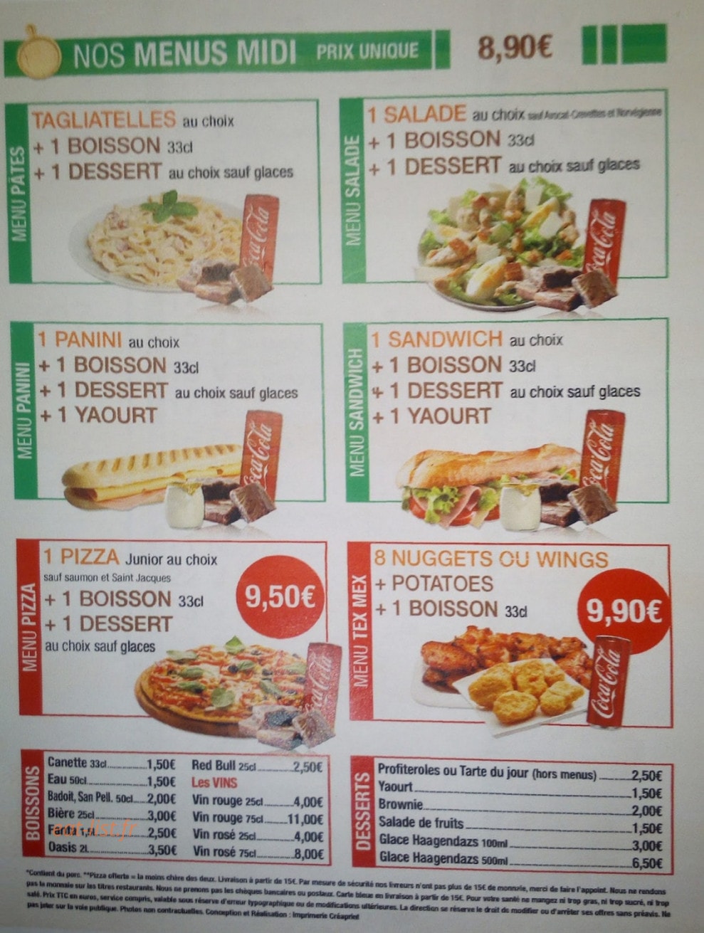 Arno Pizza — carte page 4