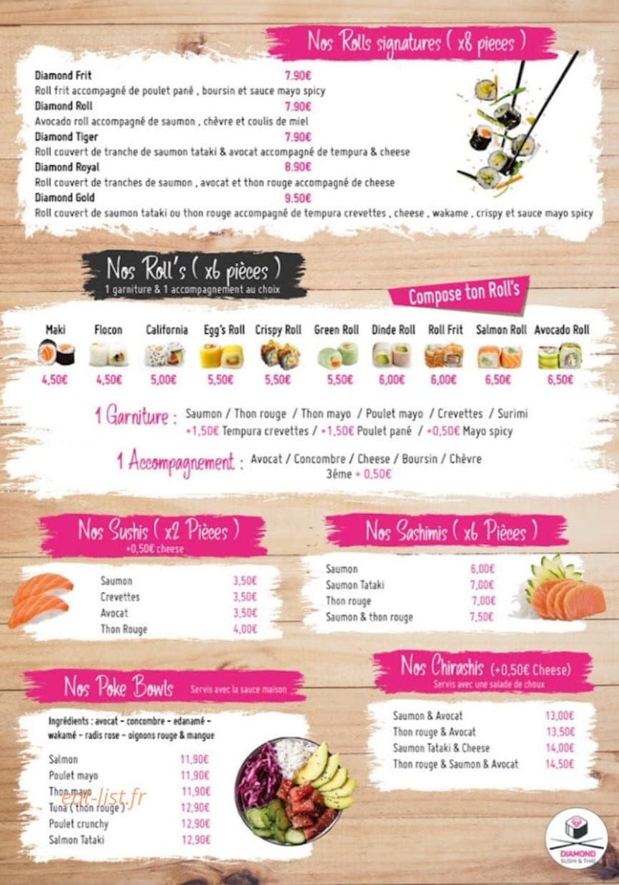 Diamond Sushi & Thaï — carte page 3